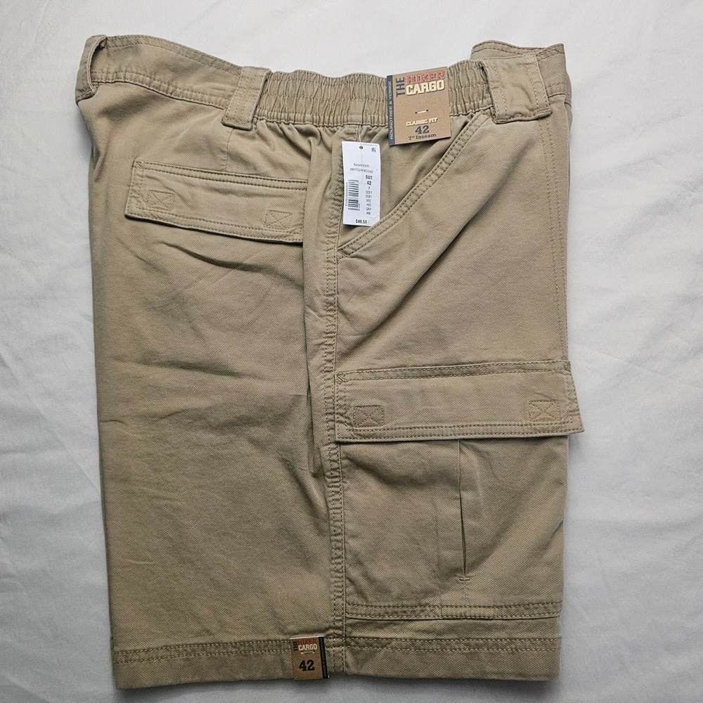 Roundtree & Yorke Size 42 The Hiker Cargo Shorts Dark Khaki NWT 1280